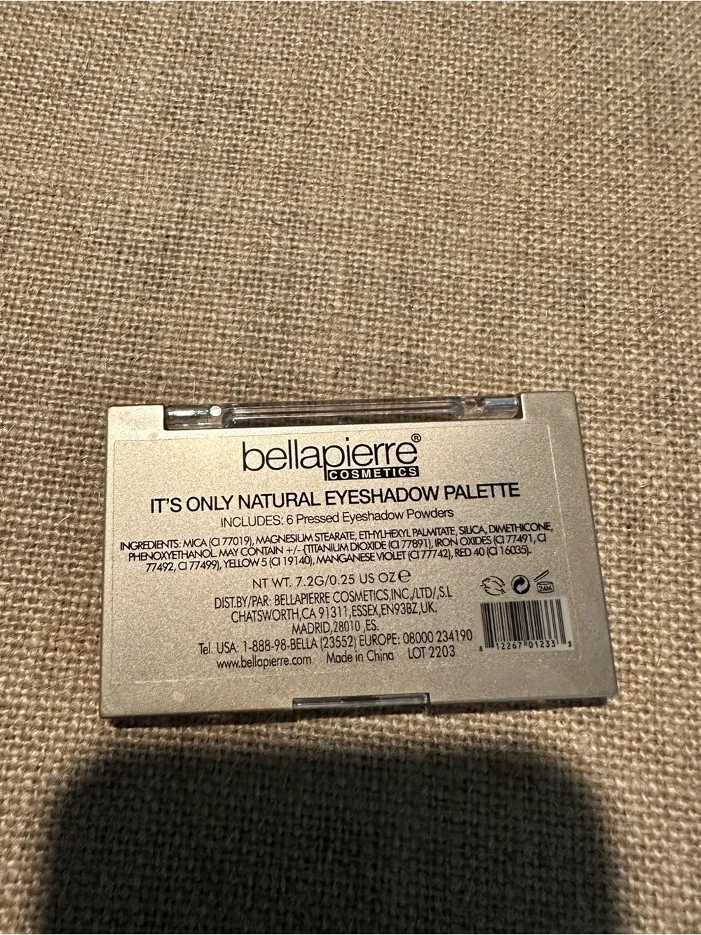 Bellapierre 6-Color Eyeshadow Palette — Warm Brown & Gold Tones